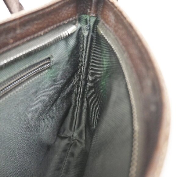 GUCCI Logo GG Pattern Shoulder Bag Canvas Leather Brown Italy - Picture 9 of 14